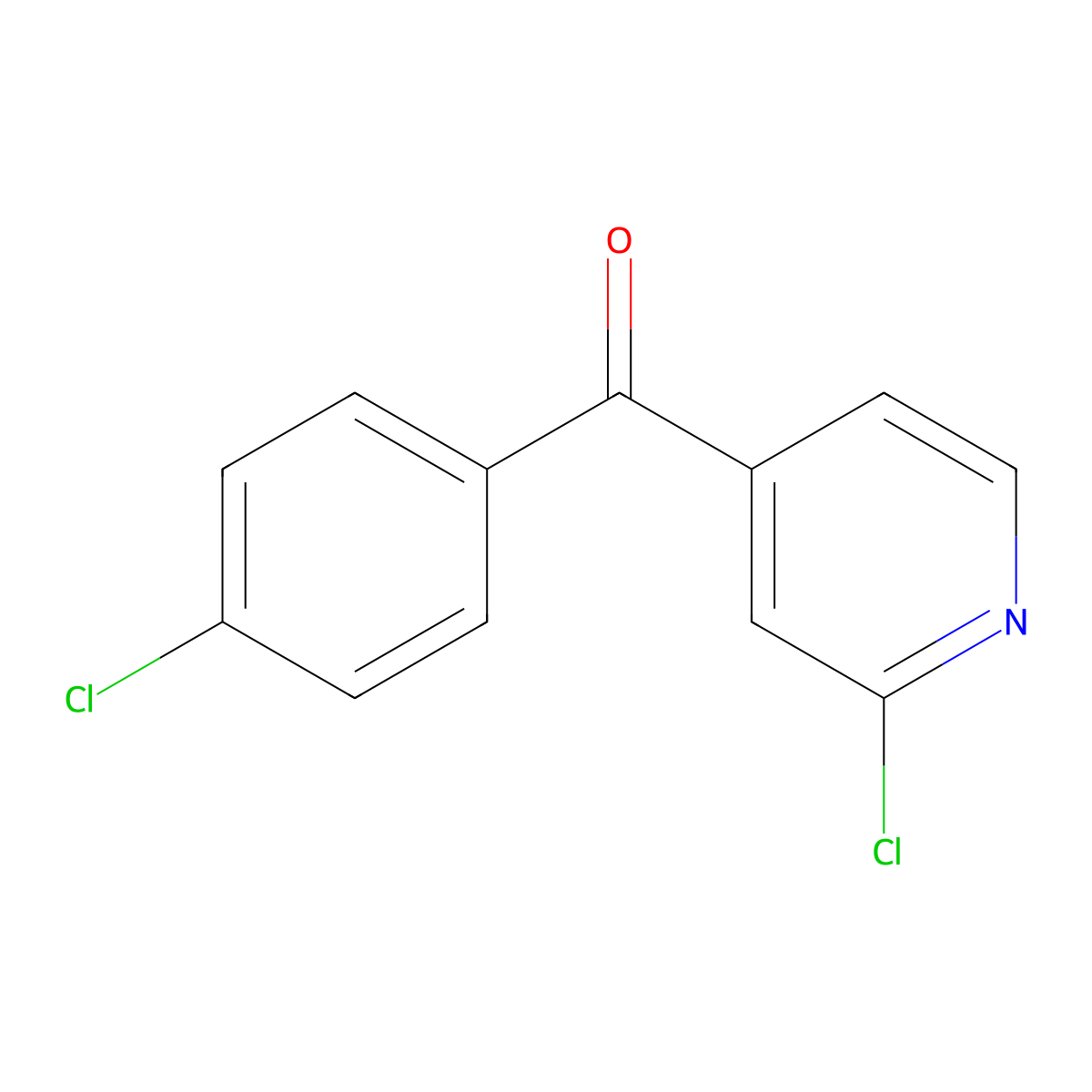 (4-Chlorophenyl)(2-chloropyridin-4-yl)methanone molecular structure, CAS 80099-90-7