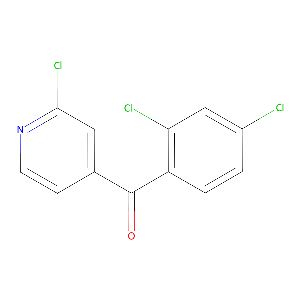 (2-Chloro-4-pyridinyl)(2,4-dichlorophenyl)methanone molecular structure, CAS 80099-91-8