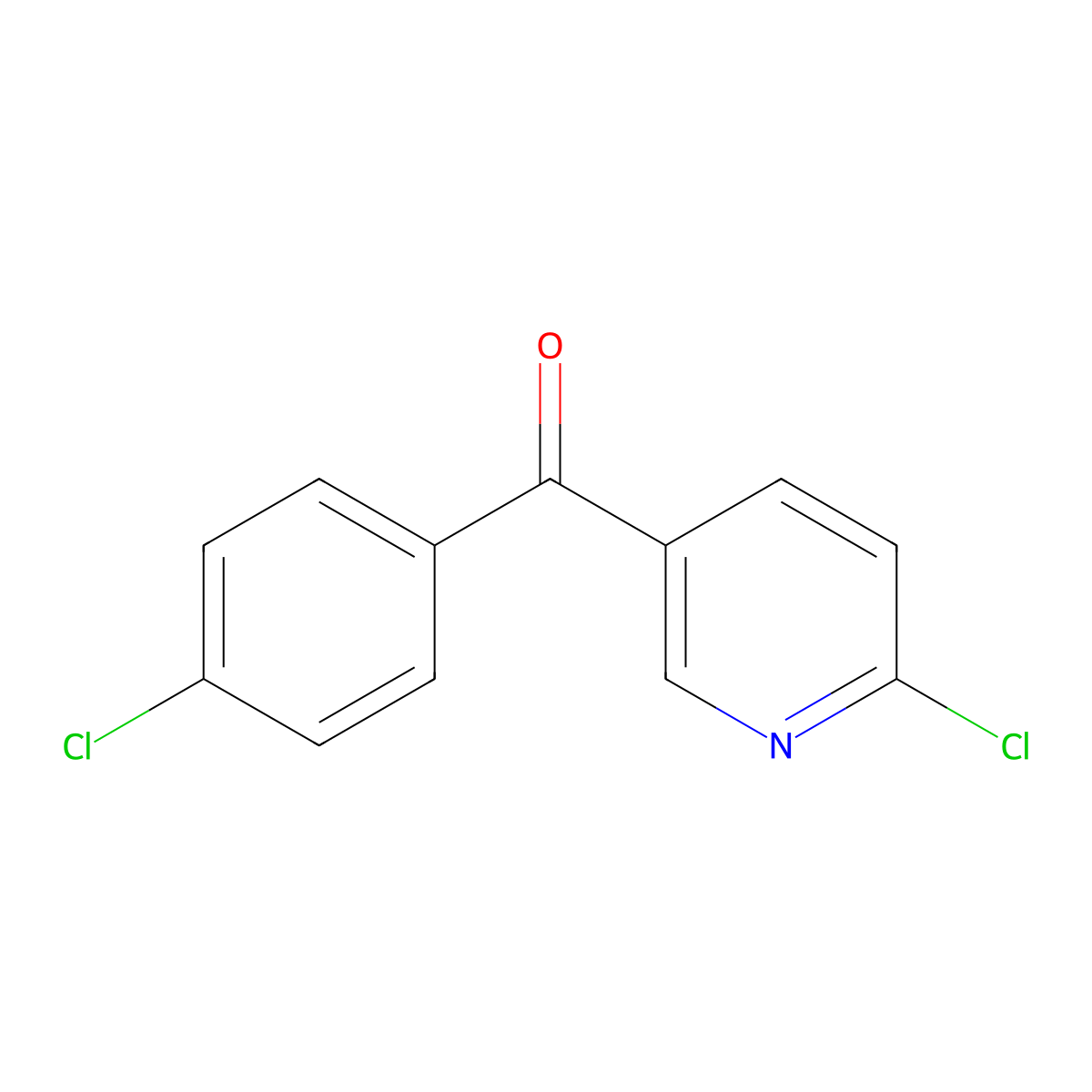 (4-Chlorophenyl)(6-chloro-3-pyridinyl)methanone molecular structure, CAS 80099-94-1