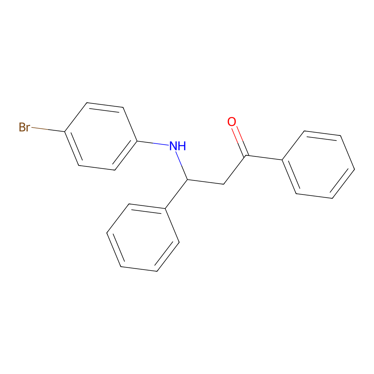 1,3-Diphenyl-3-(4-bromoanilino)-1-propanone molecular structure, CAS 801-03-6
