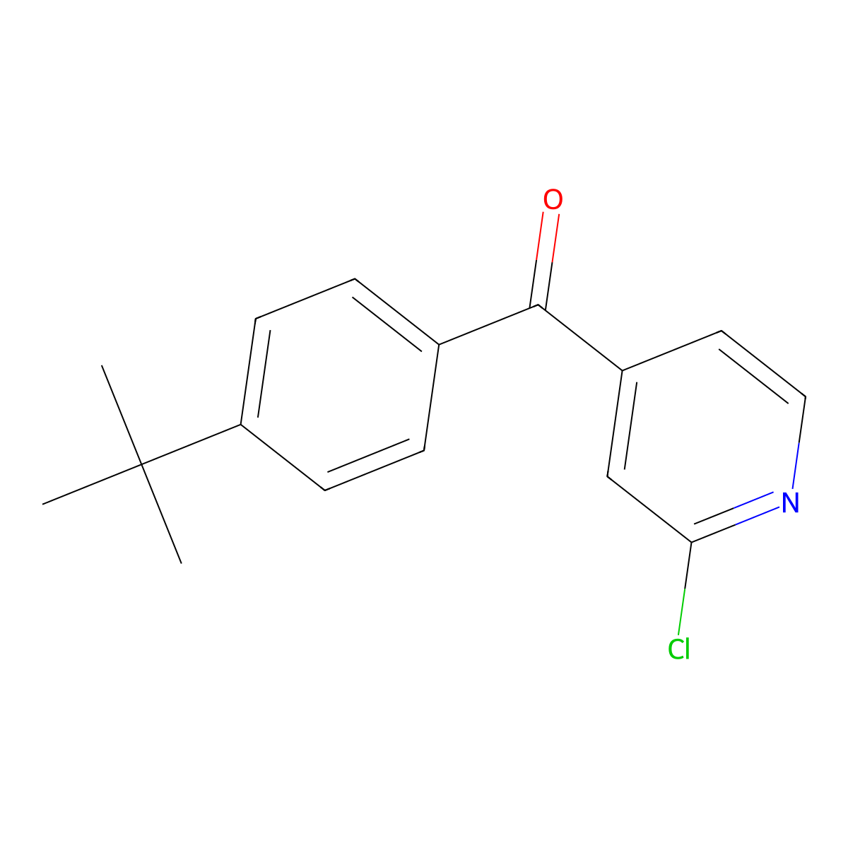 (4-(Tert-butyl)phenyl)(2-chloropyridin-4-yl)methanone molecular structure, CAS 80100-08-9