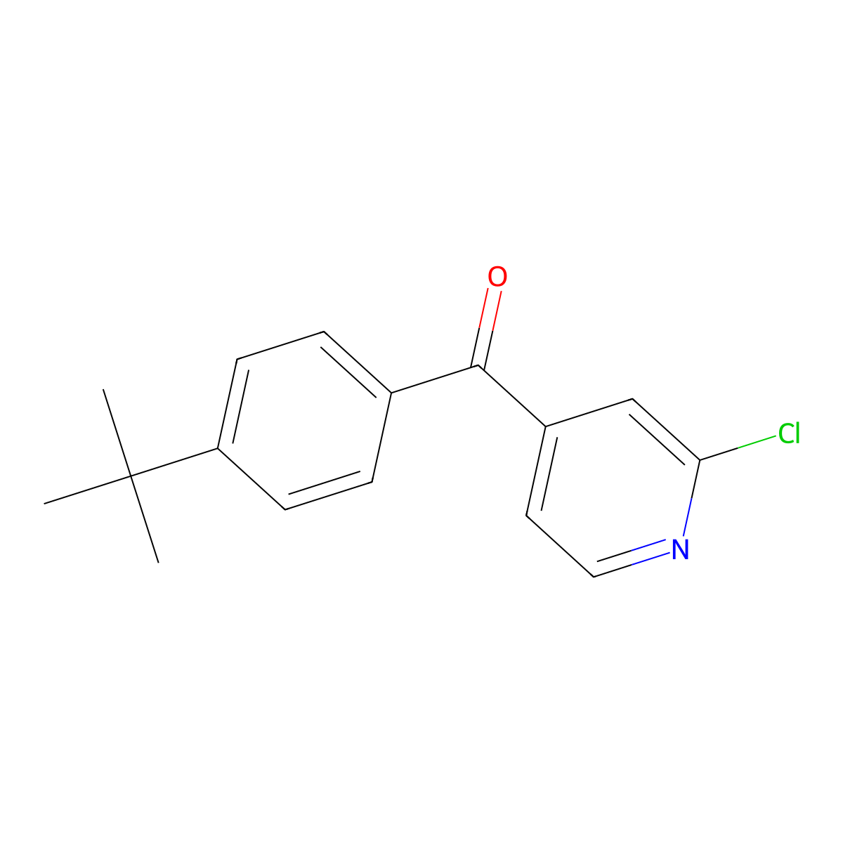 (4-(Tert-butyl)phenyl)(2-chloropyridin-4-yl)methanone molecular structure, CAS 80100-08-9
