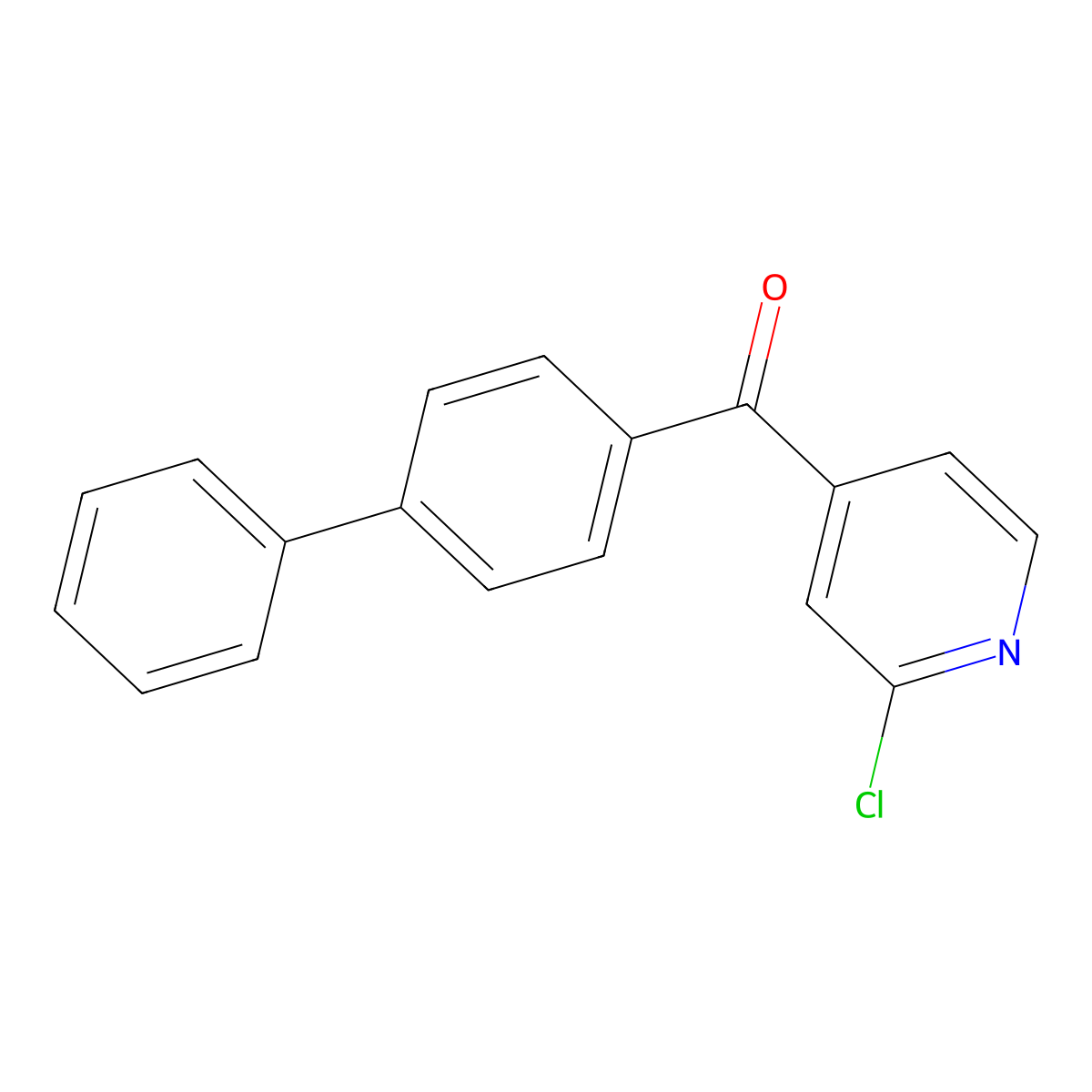 [1,1'-Biphenyl]-4-yl(2-chloropyridin-4-yl)methanone molecular structure, CAS 80100-09-0