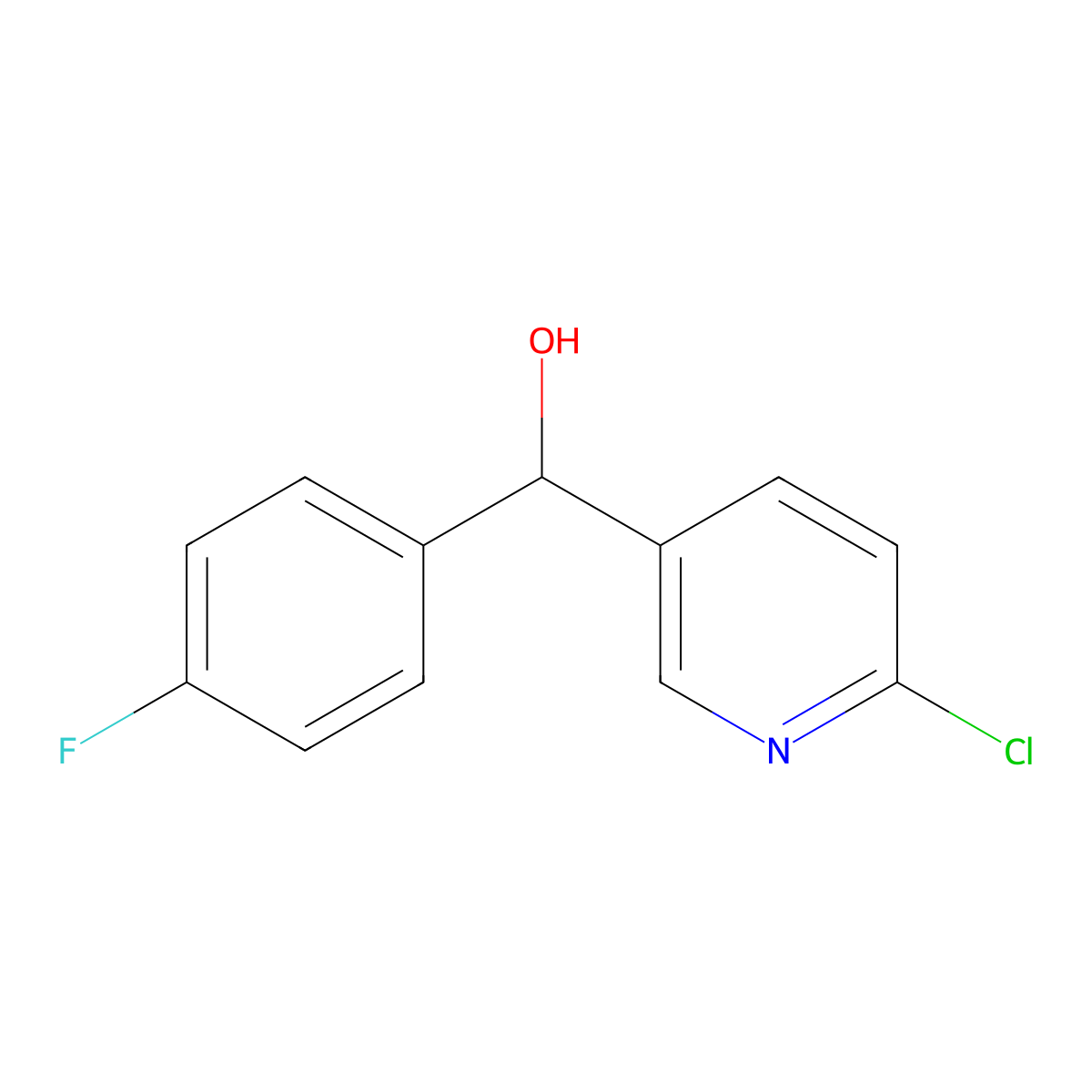 3-Pyridinemethanol, 6-chloro-alpha-(4-fluorophenyl)- molecular structure, CAS 80100-31-8