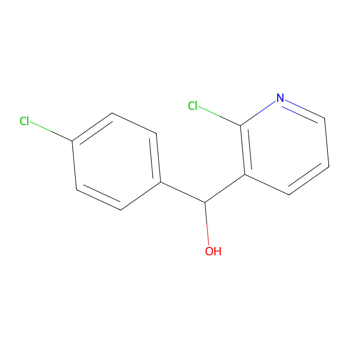 2-Chloro-alpha-(4-chlorophenyl)-3-pyridinemethanol molecular structure, CAS 80100-41-0