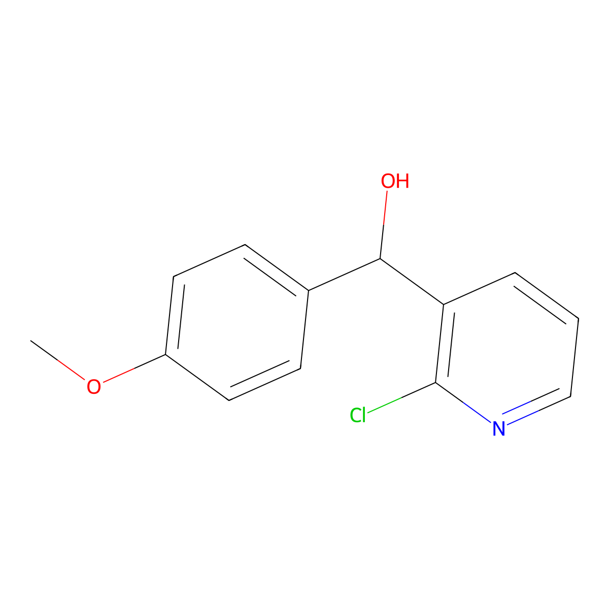 2-Chloro-alpha-(4-methoxyphenyl)-3-pyridinemethanol molecular structure, CAS 80100-42-1