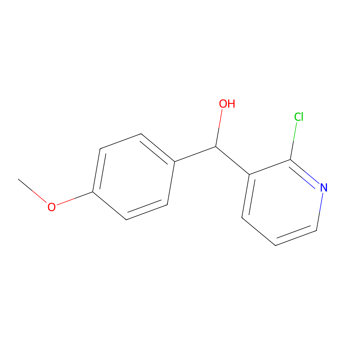 2-Chloro-alpha-(4-methoxyphenyl)-3-pyridinemethanol molecular structure, CAS 80100-42-1