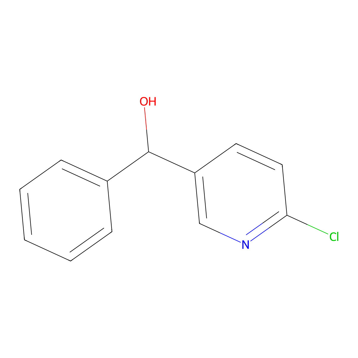 (6-Chloropyridin-3-yl)(phenyl)methanol molecular structure, CAS 80100-47-6