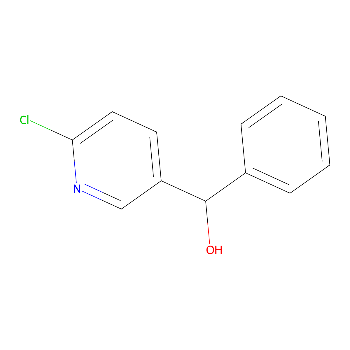 (6-Chloropyridin-3-yl)(phenyl)methanol molecular structure, CAS 80100-47-6