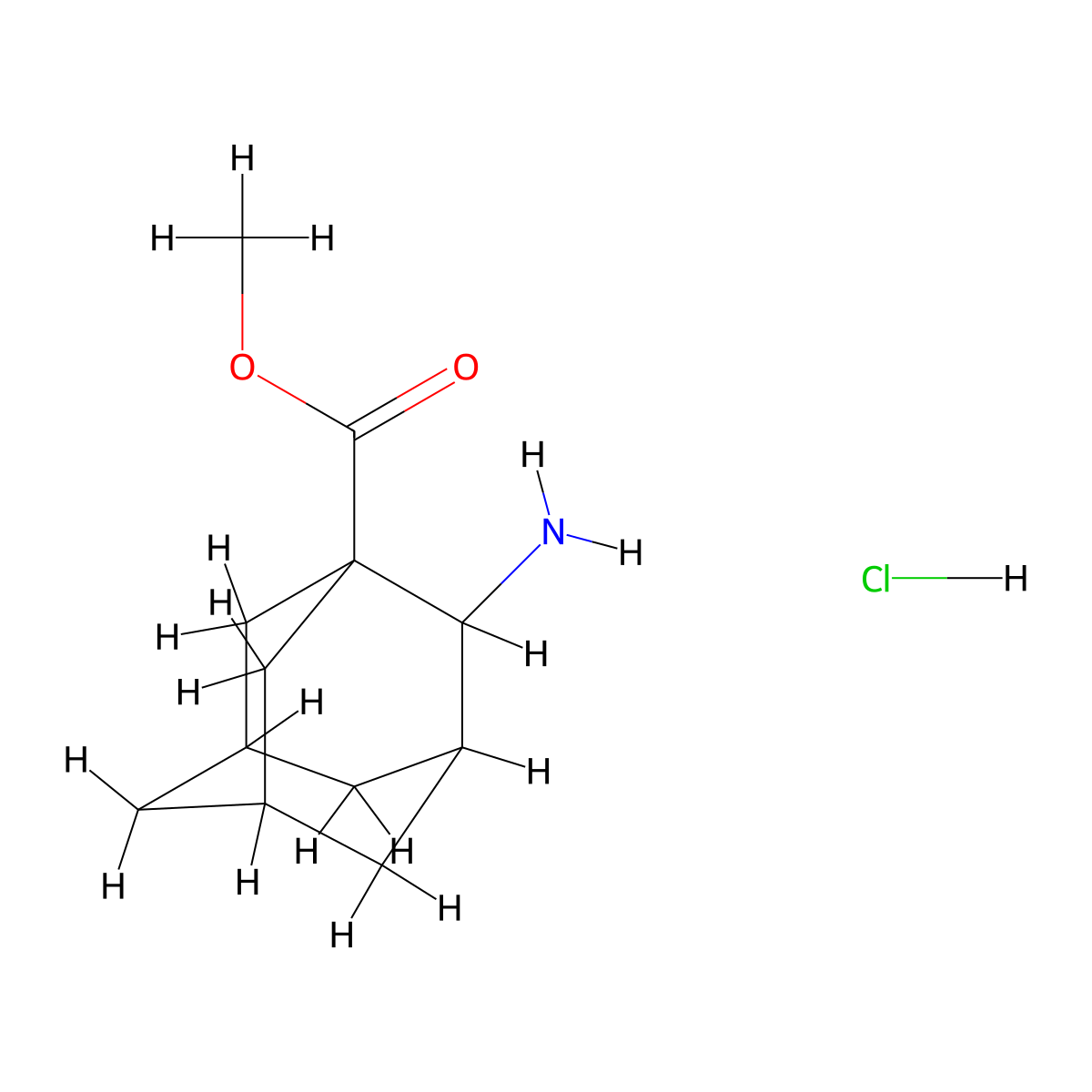Methyl 2-aminoadamantane-1-carboxylate hydrochloride molecular structure, CAS 80103-01-1