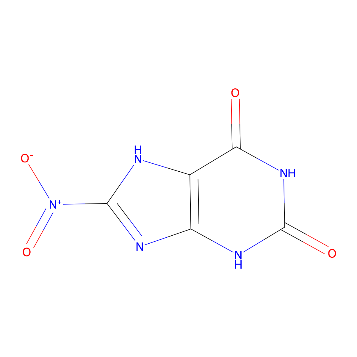 8-Nitroxanthine molecular structure, CAS 80106-09-8