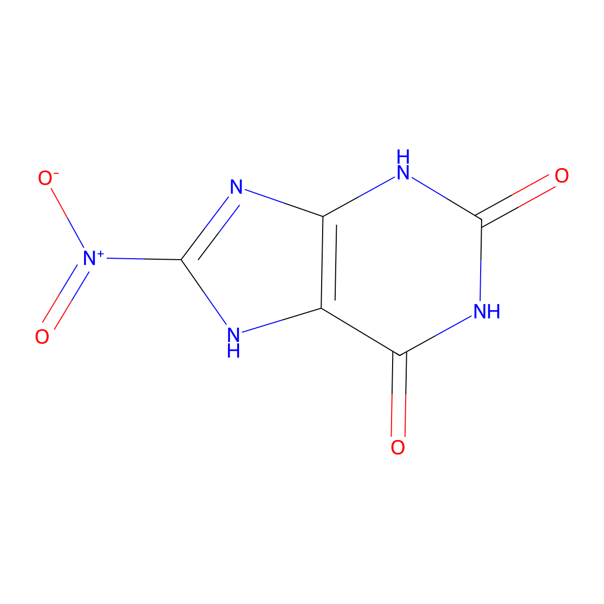 8-Nitroxanthine molecular structure, CAS 80106-09-8