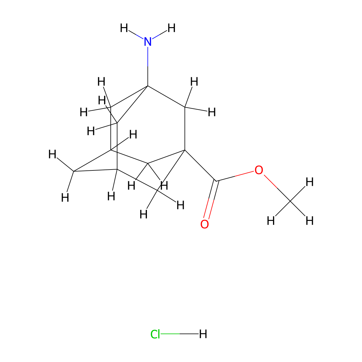 Methyl 3-aminoadamantane-1-carboxylate hydrochloride molecular structure, CAS 80110-35-6