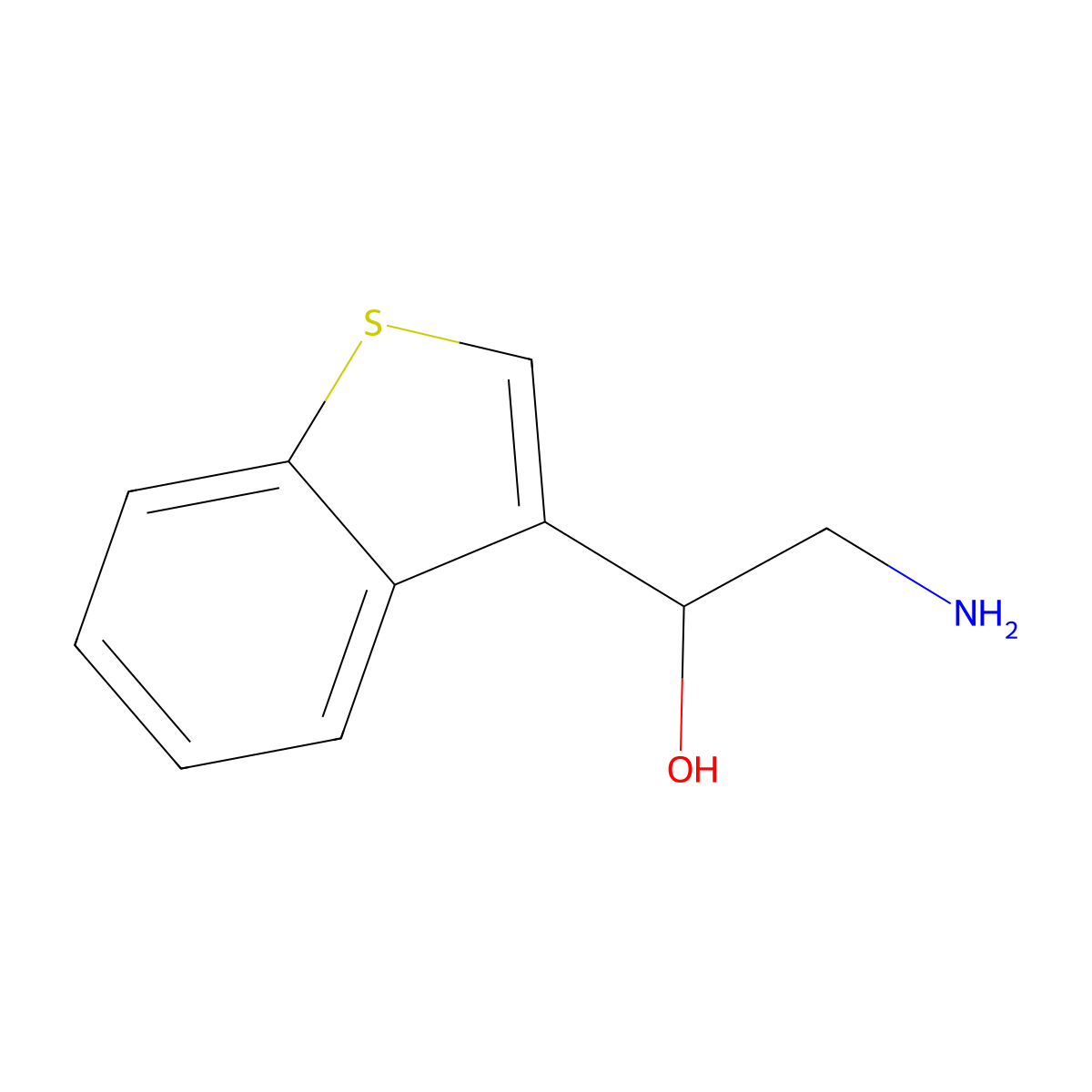 Benzo[b]thiophene-3-methanol, alpha-(aminomethyl)- molecular structure, CAS 801139-45-7