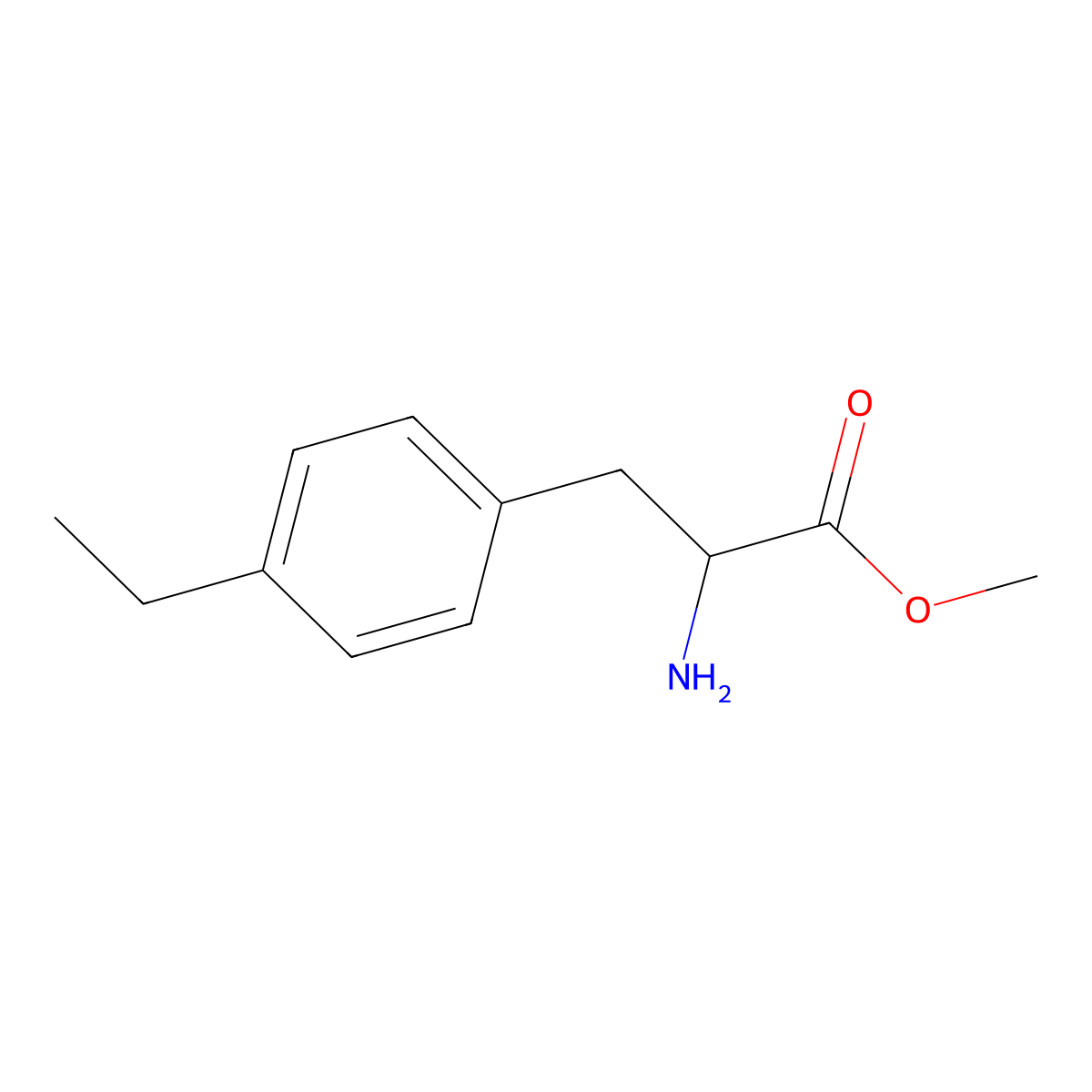(S)-methyl 2-amino-3-(4-ethylphenyl)propanoate molecular structure, CAS 801148-28-7