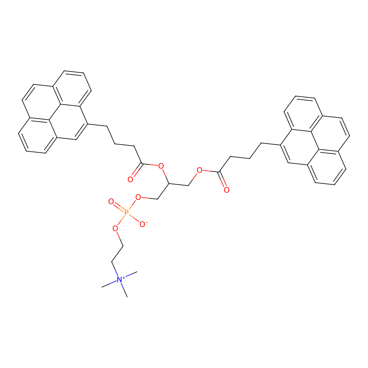 1,2-Bis(4-(1-pyreno)butanoyl)-sn-glycero-3-phosphorylcholine molecular structure, CAS 80115-55-5
