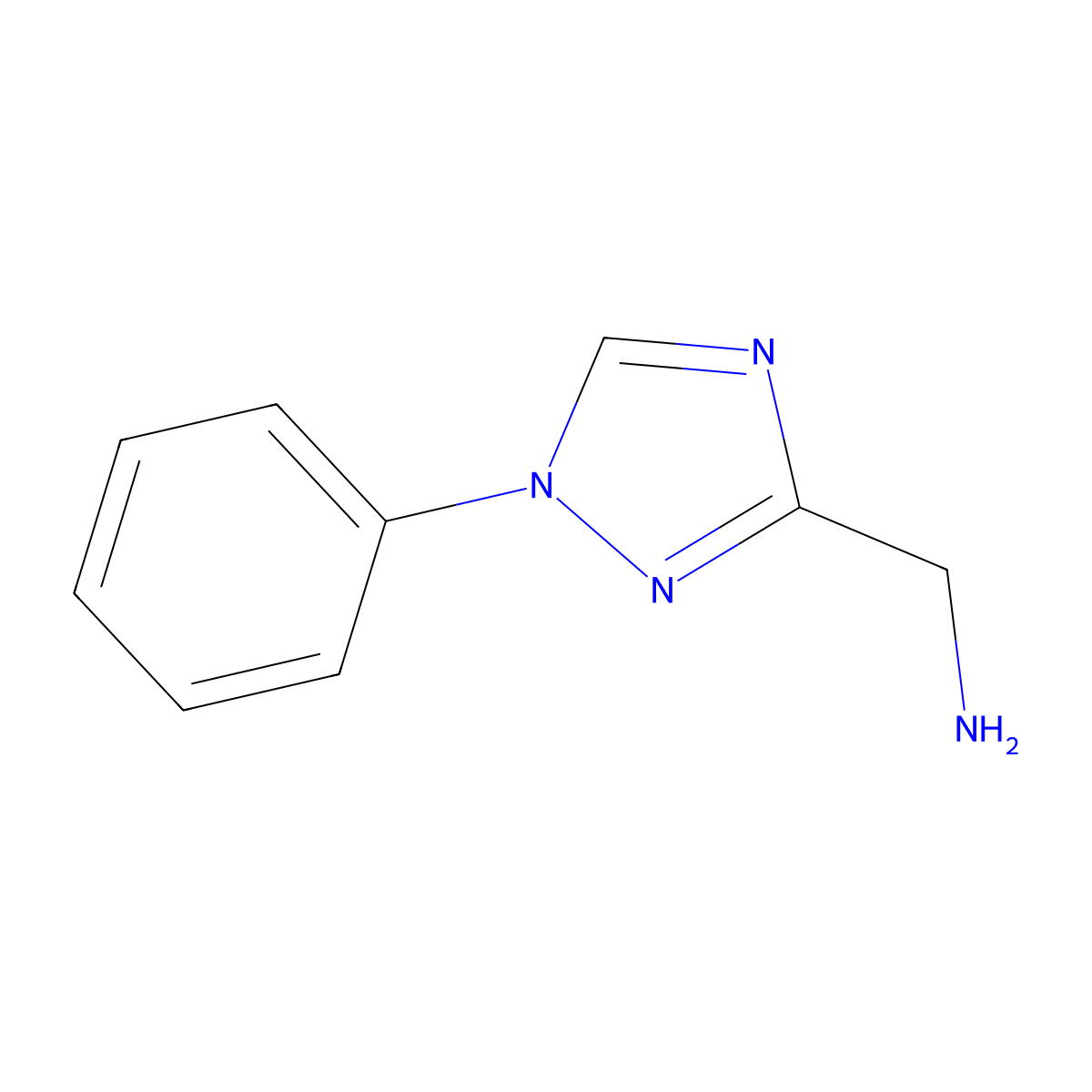 (1-phenyl-1H-1,2,4-triazol-3-yl)methanamine molecular structure, CAS 801152-26-1