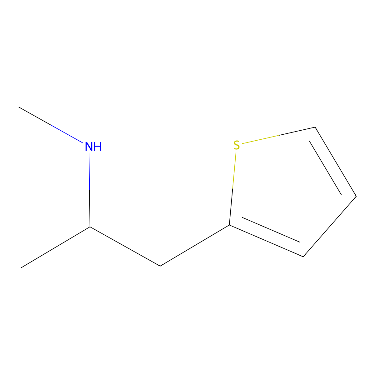 Methiopropamine molecular structure, CAS 801156-47-8