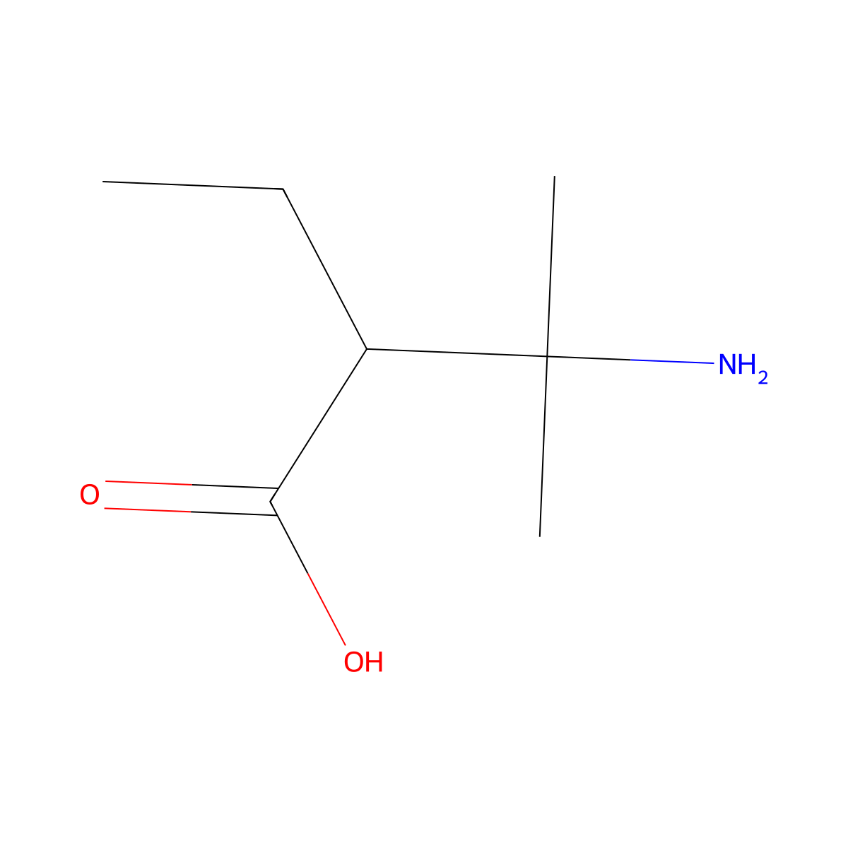 3-Amino-2-ethyl-3-methylbutanoic acid molecular structure, CAS 801169-25-5