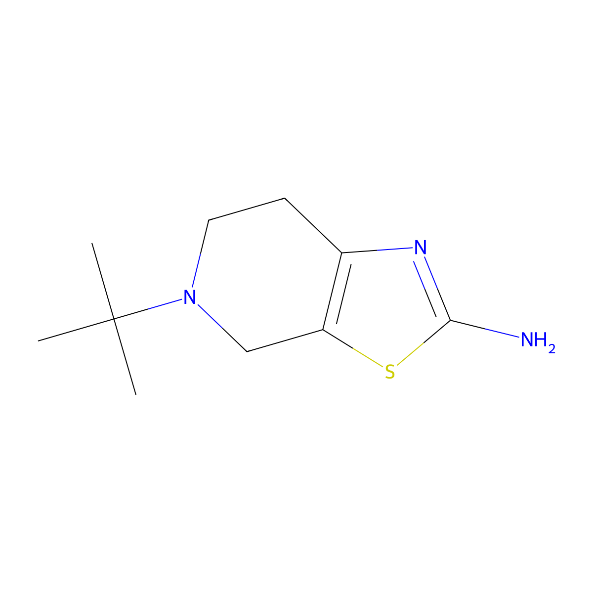 5-tert-butyl-4H,5H,6H,7H-[1,3]thiazolo[5,4-c]pyridin-2-amine molecular structure, CAS 801171-91-5
