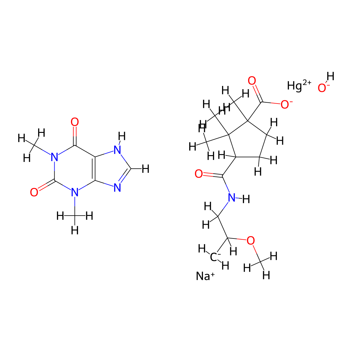 Mercurophylline molecular structure, CAS 8012-34-8