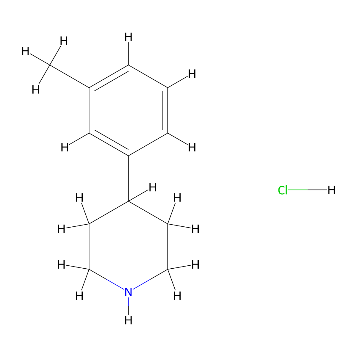 4-(3-Methylphenyl)piperidine hydrochloride molecular structure, CAS 80120-03-2