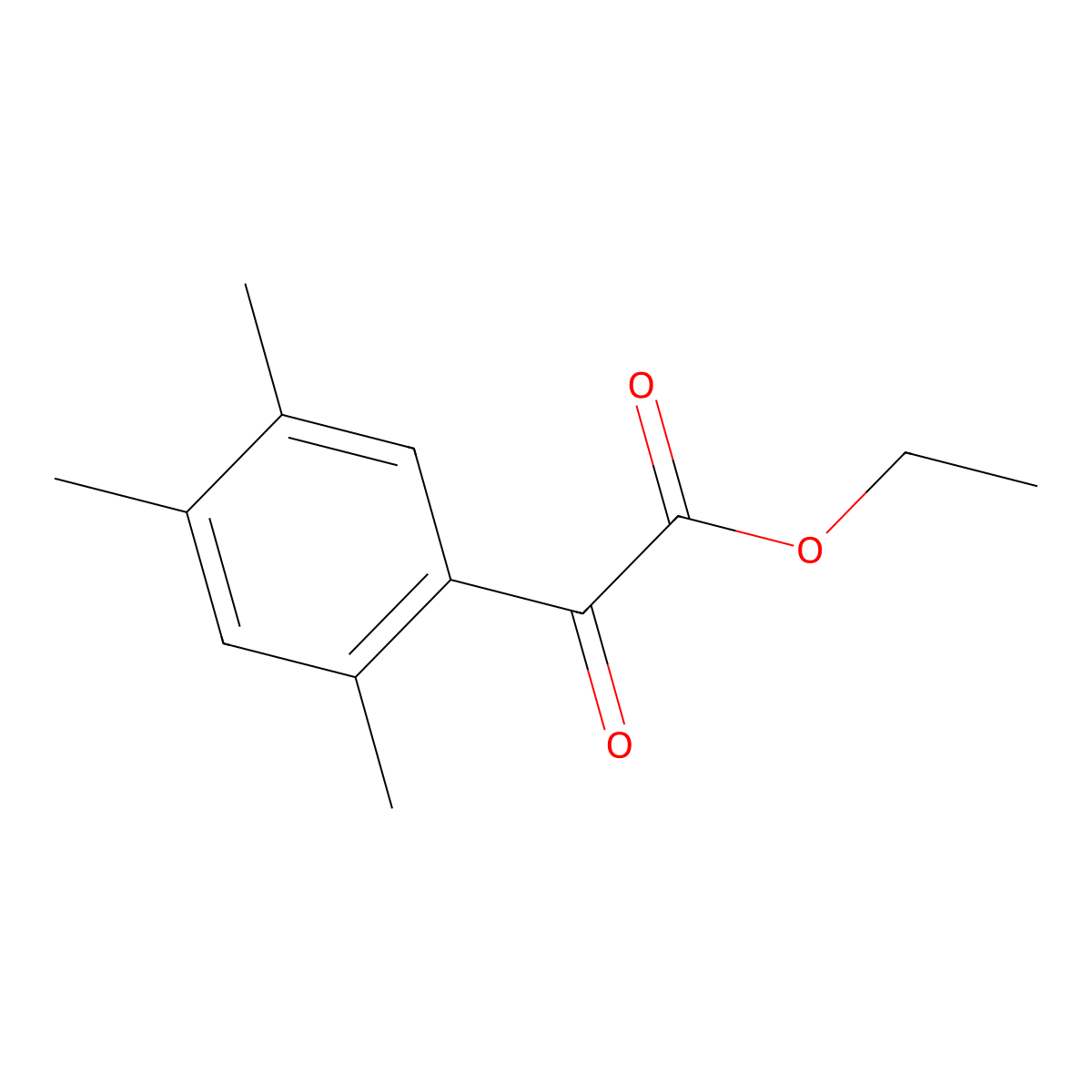 Ethyl 2,4,5-trimethylbenzoylformate molecular structure, CAS 80120-34-9