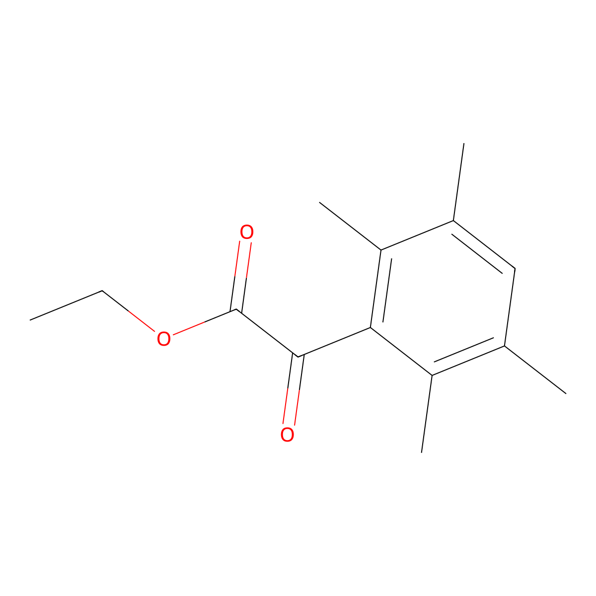 Ethyl 2,3,5,6-tetramethylbenzoylformate molecular structure, CAS 80120-38-3