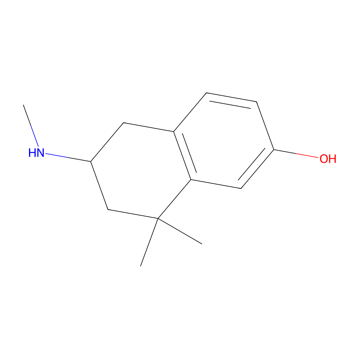 8,8-Dimethyl-6-(methylamino)-5,6,7,8-tetrahydronaphthalen-2-ol molecular structure, CAS 801211-79-0