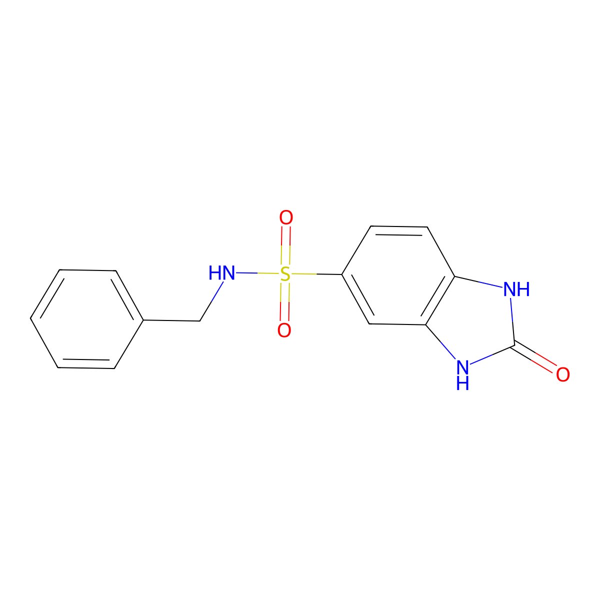 N-benzyl-2-oxo-1,3-dihydrobenzimidazole-5-sulfonamide molecular structure, CAS 801224-59-9