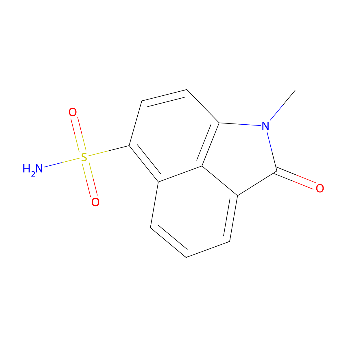 1-Methyl-2-oxo-1,2-dihydrobenzo[cd]indole-6-sulfonamide molecular structure, CAS 801224-69-1