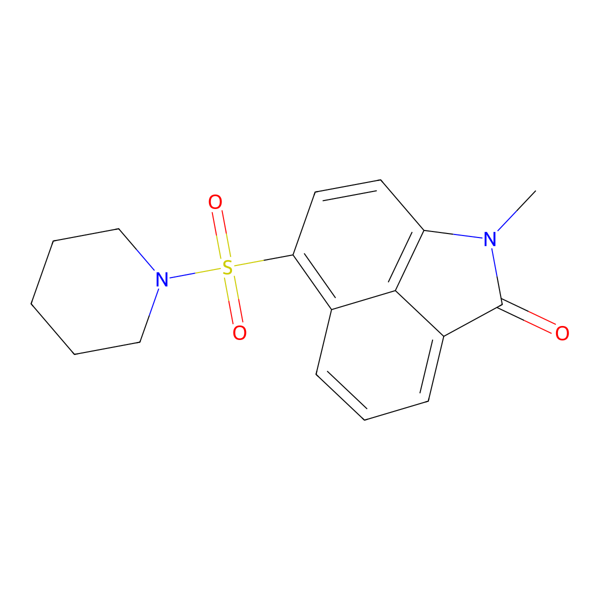 1-methyl-6-(1-piperidinylsulfonyl)benzo[cd]indol-2(1H)-one molecular structure, CAS 801224-72-6