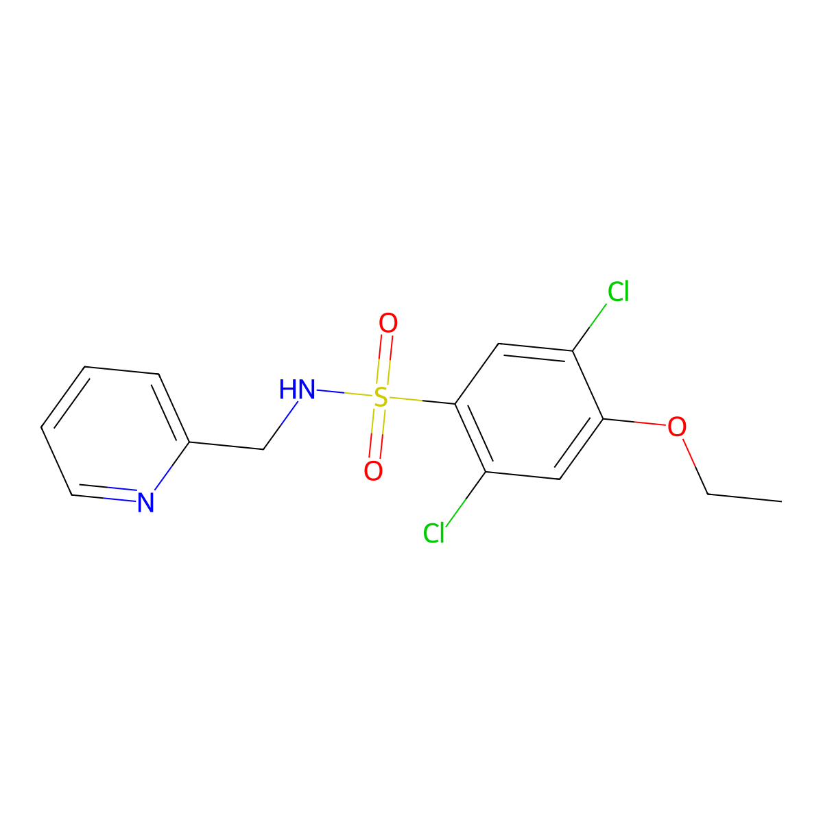 2,5-dichloro-4-ethoxy-N-(2-pyridinylmethyl)benzenesulfonamide molecular structure, CAS 801224-82-8