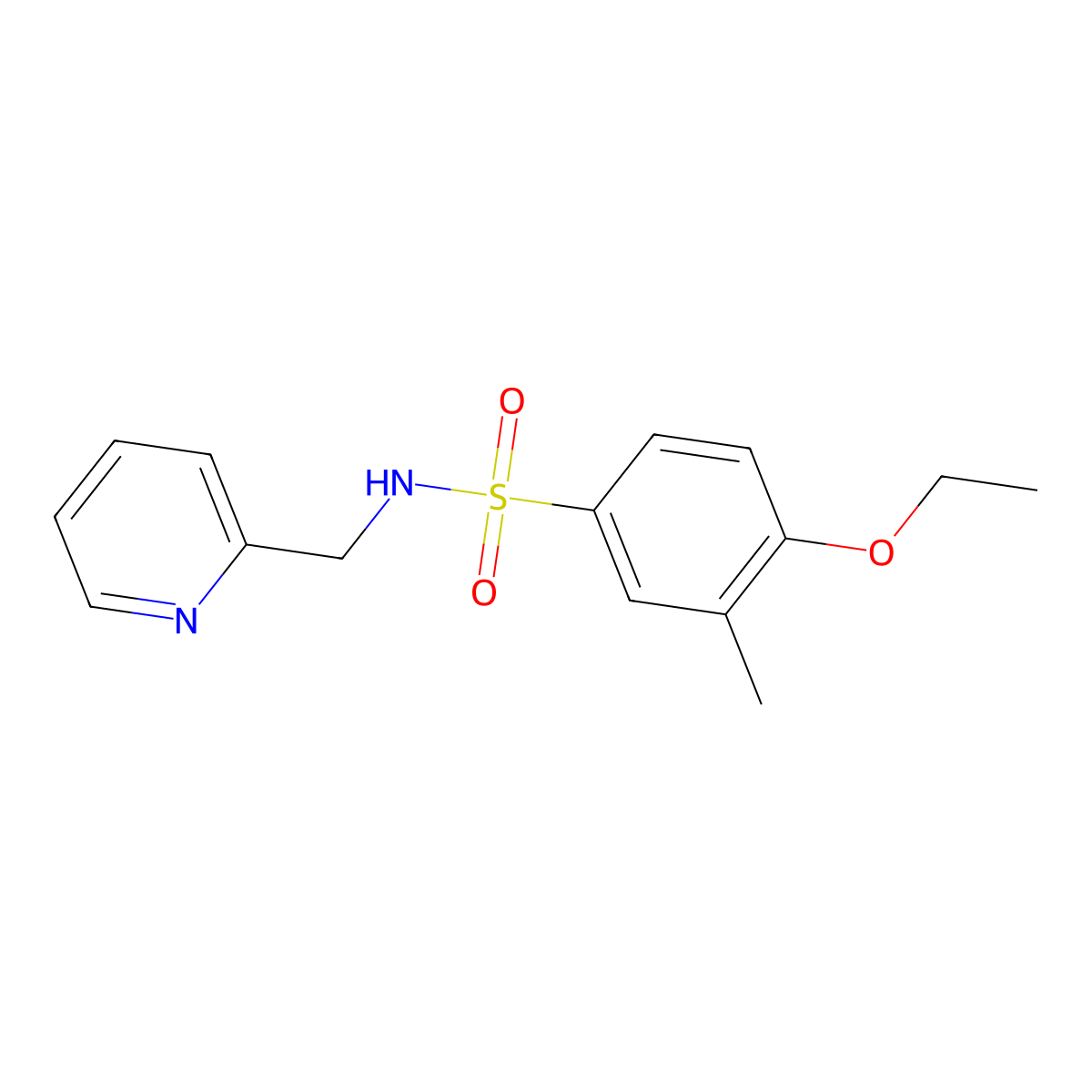 4-ethoxy-3-methyl-N-(pyridin-2-ylmethyl)benzenesulfonamide molecular structure, CAS 801224-83-9