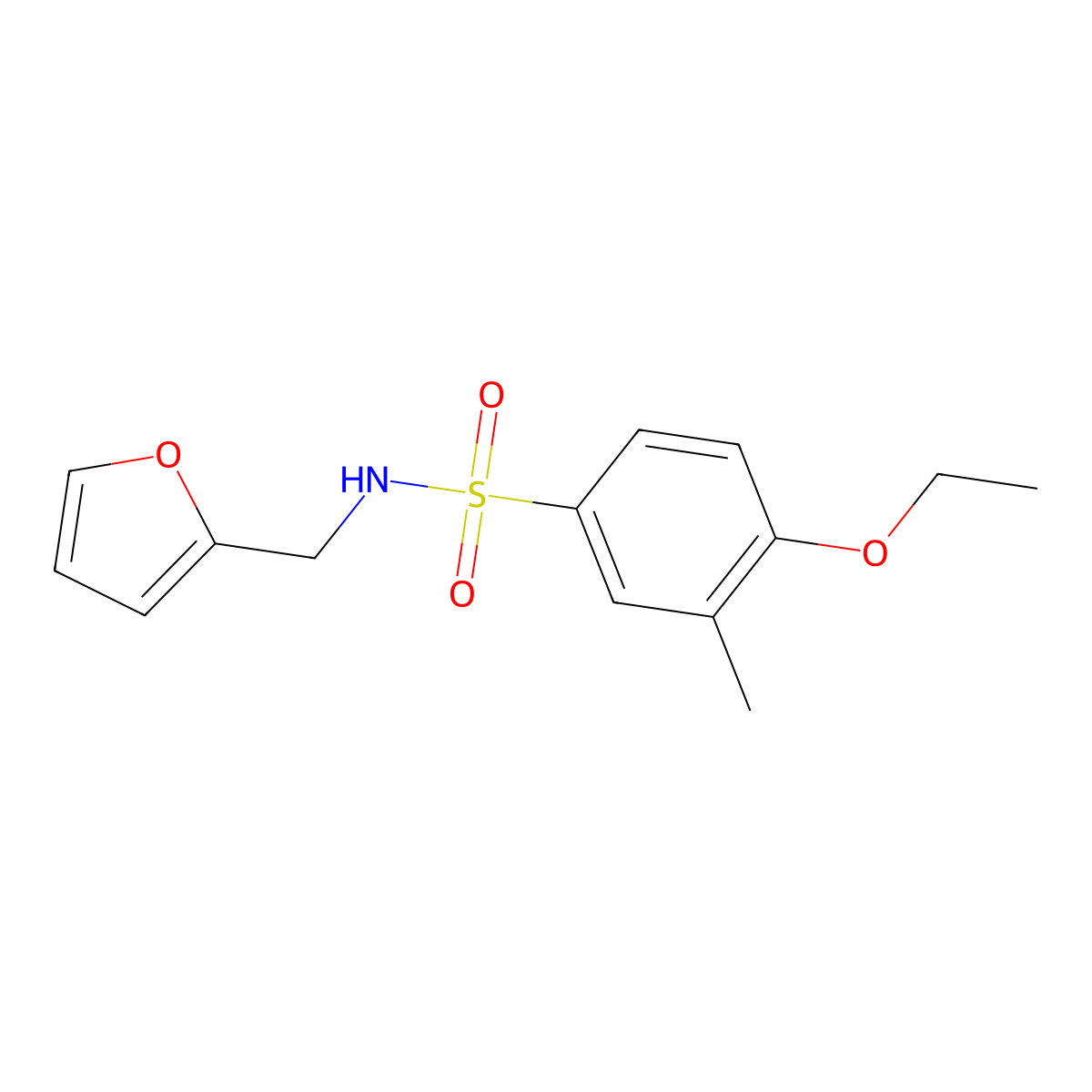 4-ethoxy-N-(furan-2-ylmethyl)-3-methylbenzenesulfonamide molecular structure, CAS 801224-85-1
