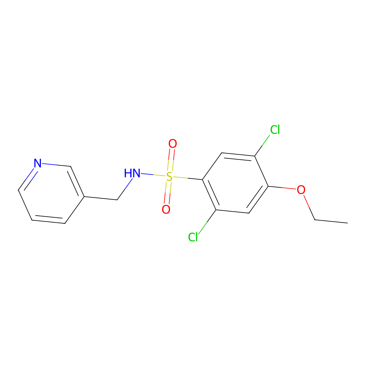 2,5-Dichloro-4-ethoxy-N-pyridin-3-ylmethyl-benzenesulfonamide molecular structure, CAS 801224-86-2
