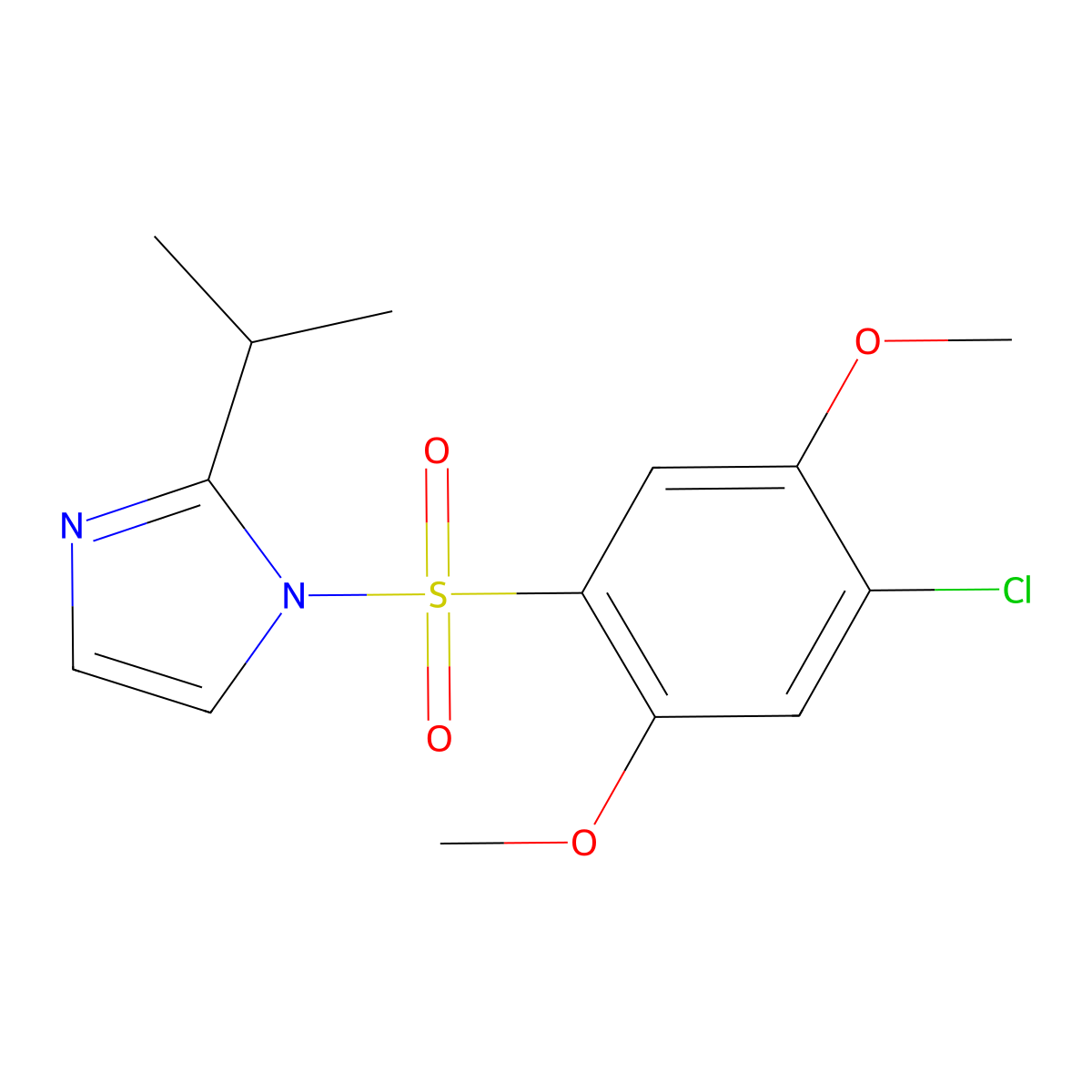 1-[(4-chloro-2,5-dimethoxyphenyl)sulfonyl]-2-isopropyl-1H-imidazole molecular structure, CAS 801224-92-0