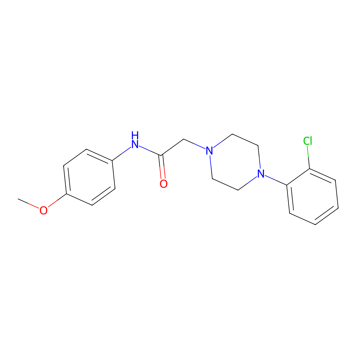 2-[4-(2-chlorophenyl)piperazin-1-yl]-N-(4-methoxyphenyl)acetamide molecular structure, CAS 801225-06-9