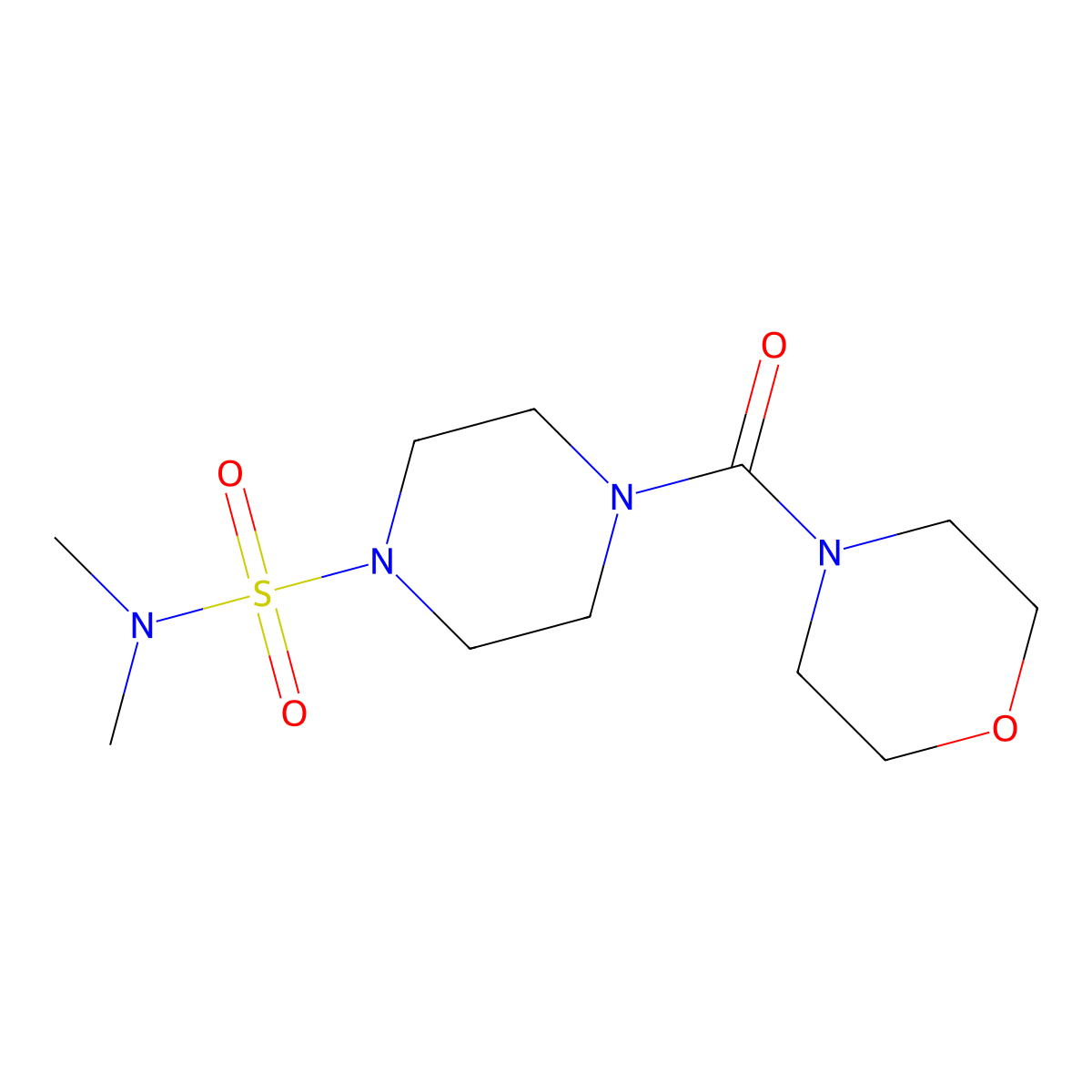 N,N-dimethyl-4-(morpholine-4-carbonyl)piperazine-1-sulfonamide molecular structure, CAS 801225-10-5