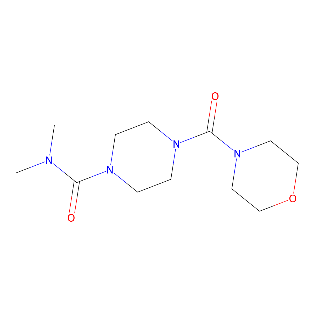 N,N-dimethyl-4-(morpholine-4-carbonyl)piperazine-1-carboxamide molecular structure, CAS 801225-11-6