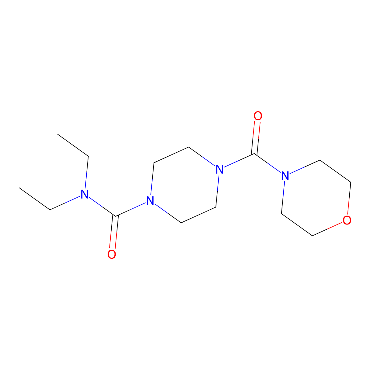 N,N-diethyl-4-(morpholine-4-carbonyl)piperazine-1-carboxamide molecular structure, CAS 801225-12-7