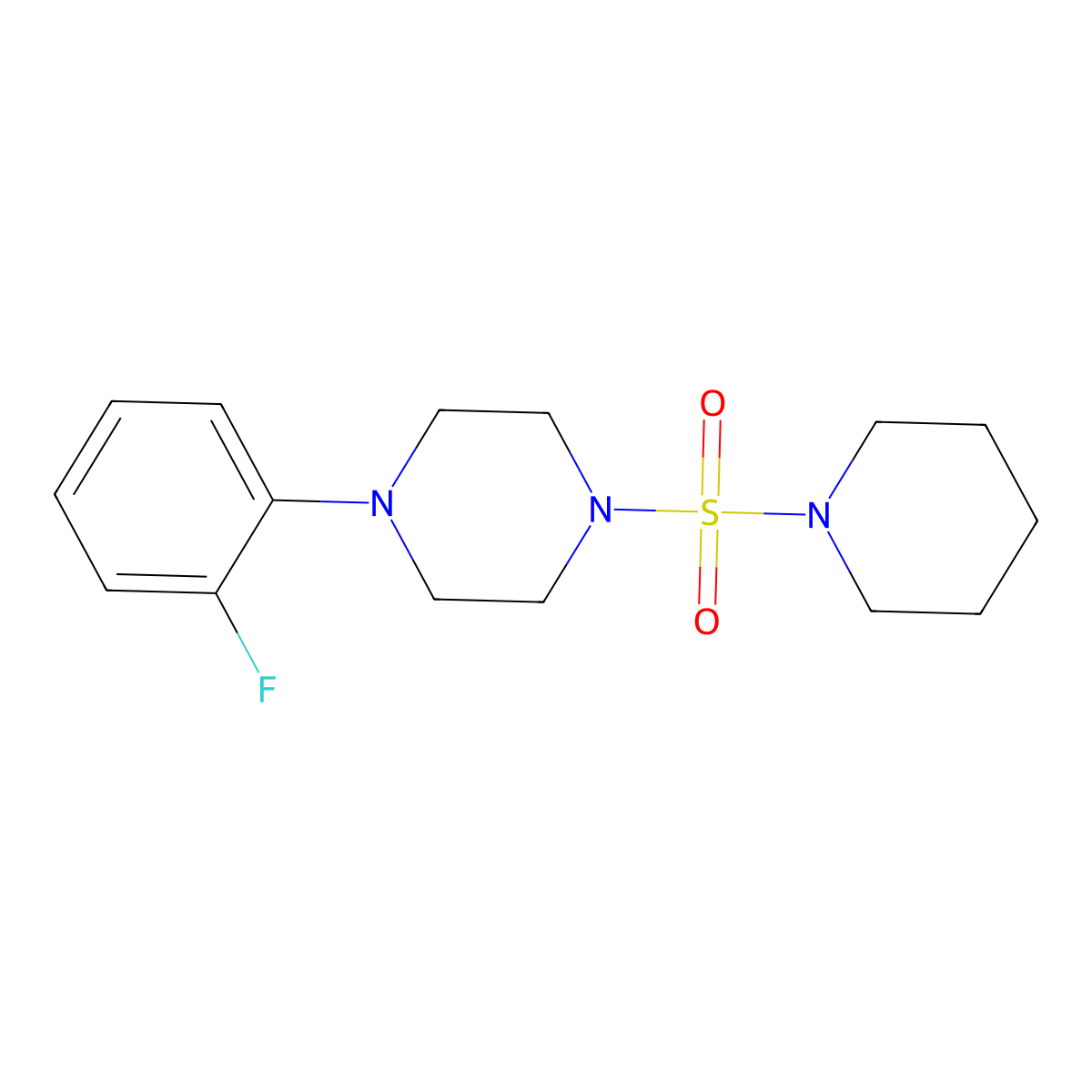 1-(2-Fluoro-phenyl)-4-(piperidine-1-sulfonyl)-piperazine molecular structure, CAS 801225-13-8