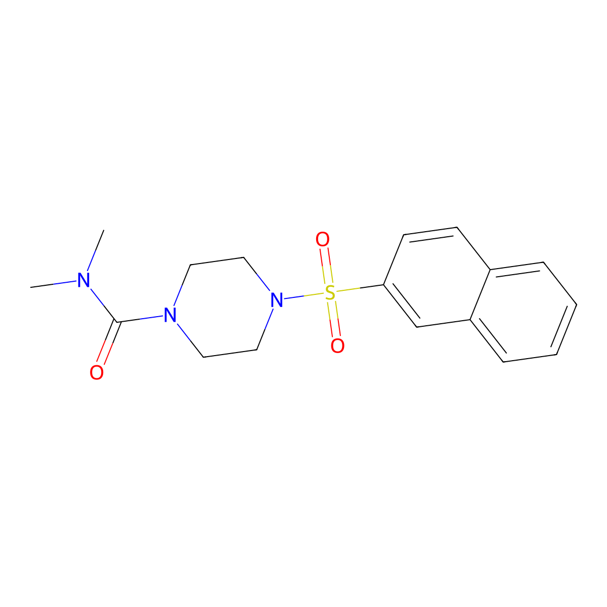 N,N-dimethyl-4-naphthalen-2-ylsulfonylpiperazine-1-carboxamide molecular structure, CAS 801225-14-9
