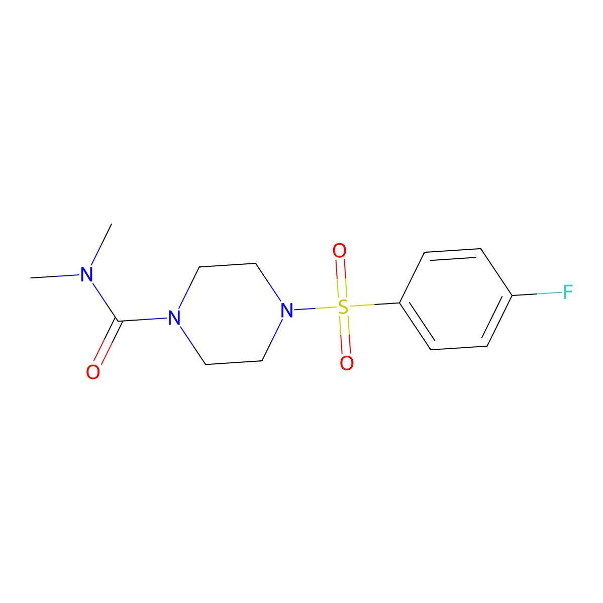 4-(4-fluorophenyl)sulfonyl-N,N-dimethylpiperazine-1-carboxamide molecular structure, CAS 801225-15-0