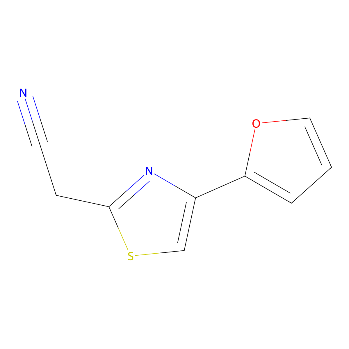 2-(4-(Furan-2-yl)thiazol-2-yl)acetonitrile molecular structure, CAS 801226-13-1