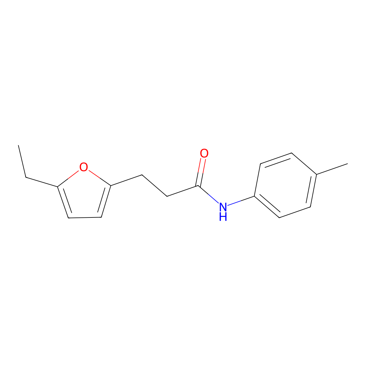 3-(5-ethylfuran-2-yl)-N-(4-methylphenyl)propanamide molecular structure, CAS 801227-67-8