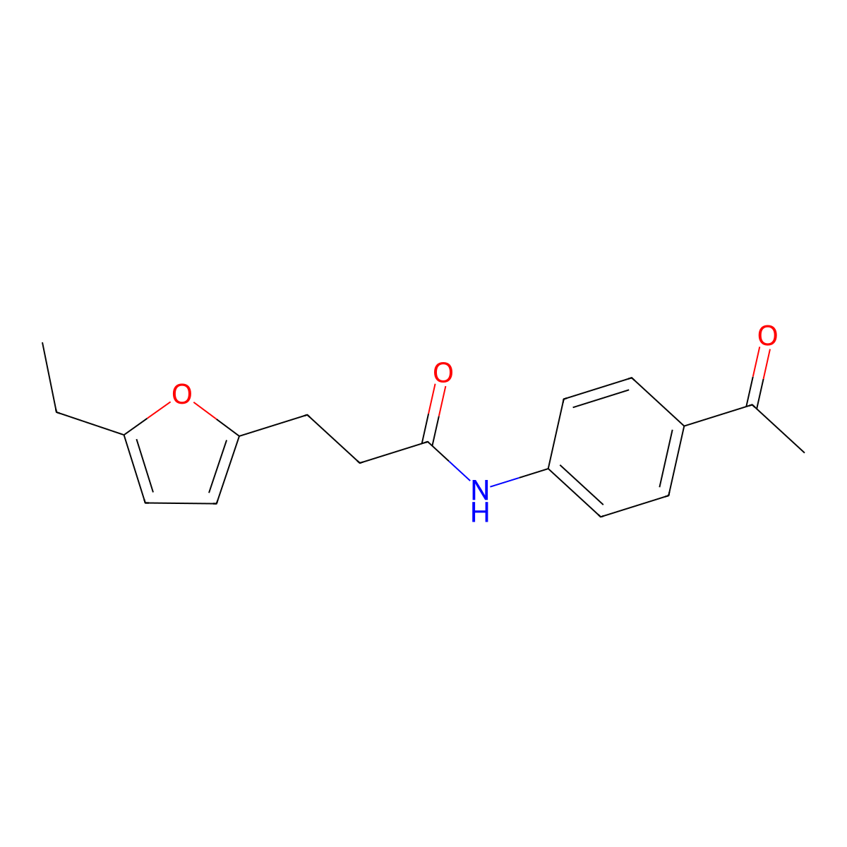 N-(4-acetylphenyl)-3-(5-ethylfuran-2-yl)propanamide molecular structure, CAS 801227-69-0