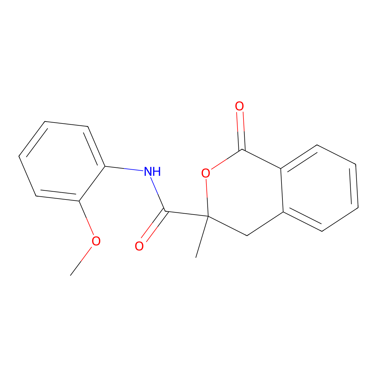 N-(2-methoxyphenyl)-3-methyl-1-oxo-3,4-dihydro-1H-isochromene-3-carboxamide molecular structure, CAS 801227-74-7