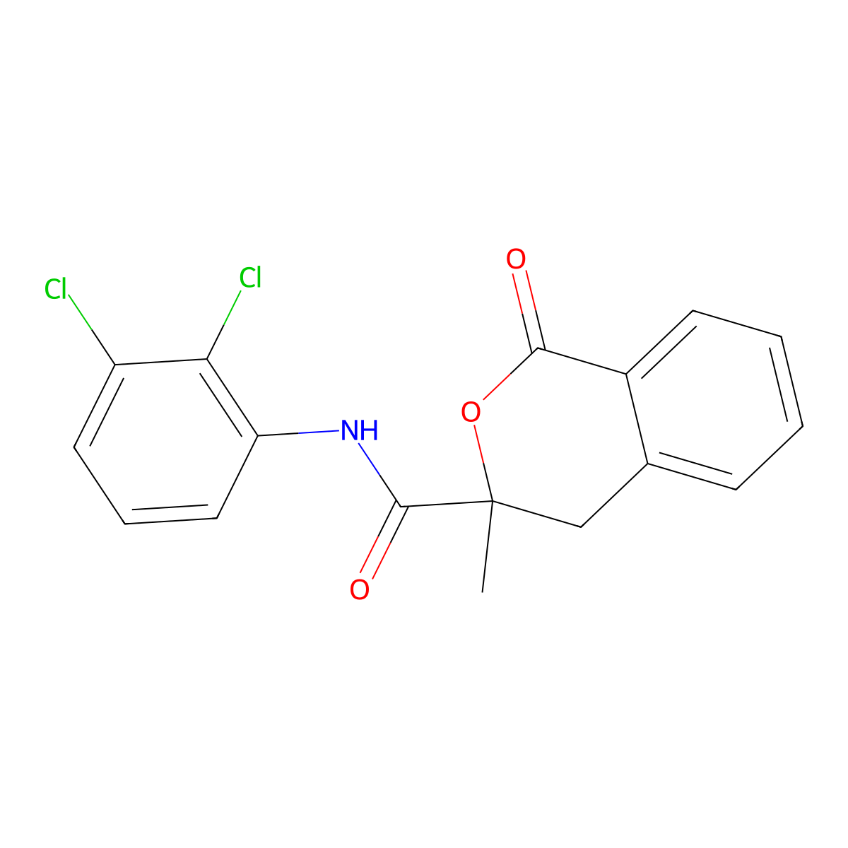 3-Methyl-1-oxo-isochroman-3-carboxylic acid (2,3-dichloro-phenyl)-amide molecular structure, CAS 801227-79-2