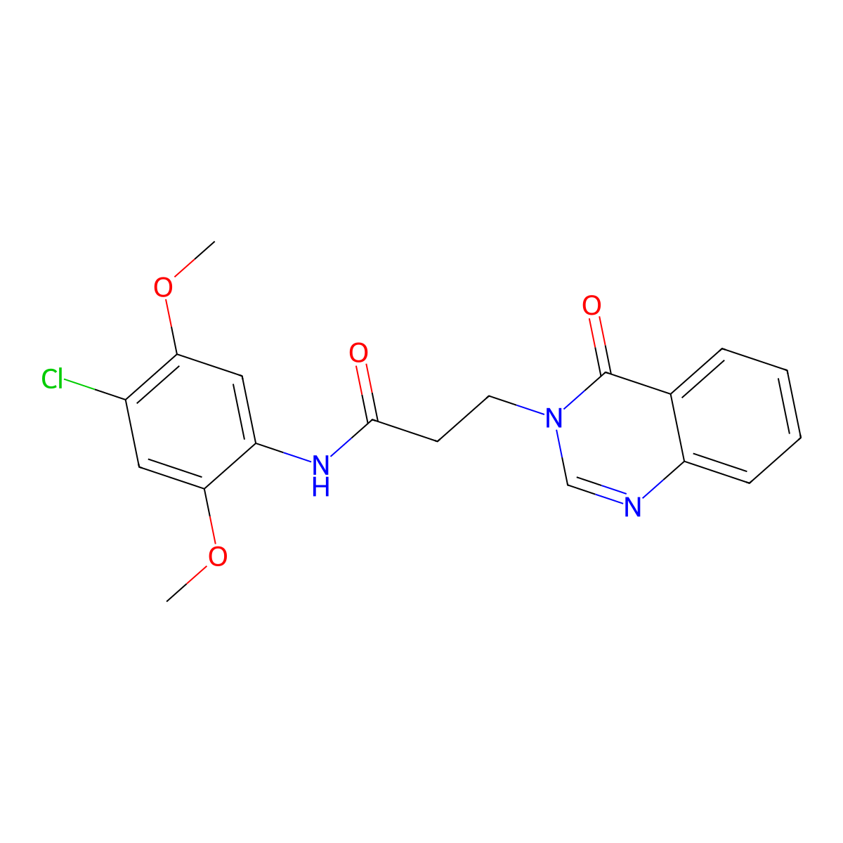 N-(4-chloro-2,5-dimethoxyphenyl)-3-(4-oxoquinazolin-3-yl)propanamide molecular structure, CAS 801228-01-3